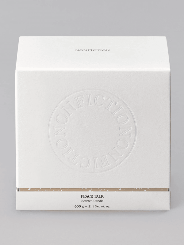 peace talk large scented candle package image